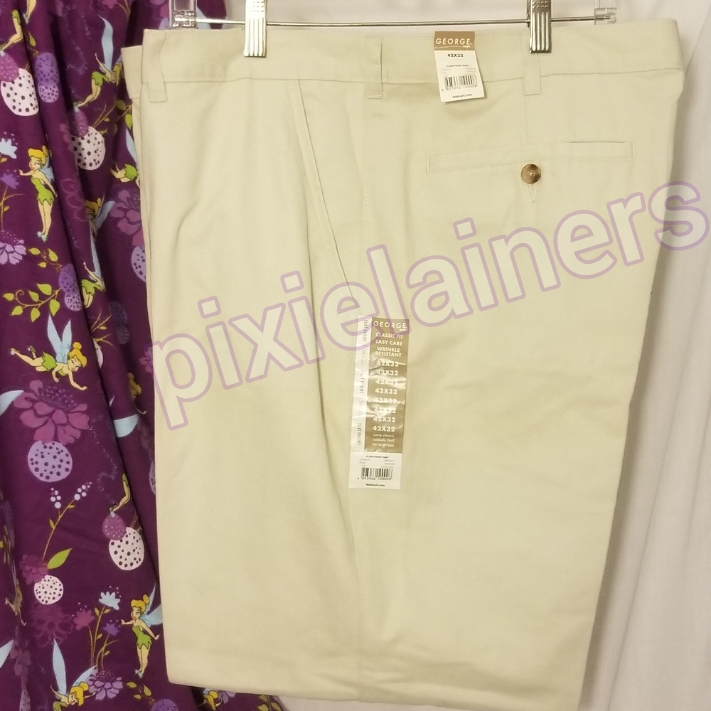 BNWT FLAT FRONT KHAKI PANTS 42x32